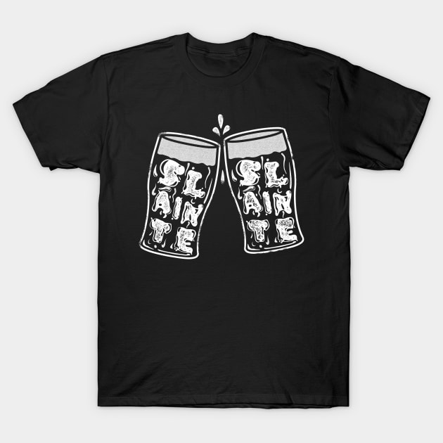 Slainte - Irish Stout Typography T-Shirt by GrumpyOwl